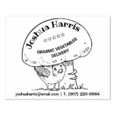 キュートなキノコ入りオーガニック鳥、食品配達 ラバースタンプ (インプリント)