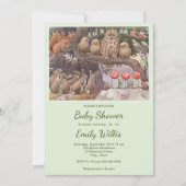 キュートなキノコ樹林動物の赤ちゃんシャワー 招待状 (正面)