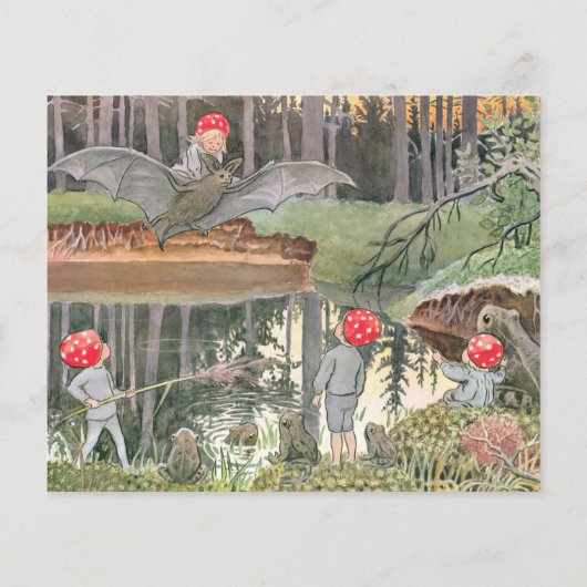 キュートなキノコ樹林赤ちゃんシャワーアドバイスカード (裏面)