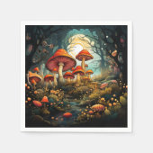 キュートなキノコ紙ナプキン スタンダードカクテルナプキン (正面)