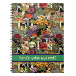 キュートなキノコ菌灰色の庭 ノートブック