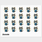 キュートなキャラクター猫 ラウンドシール (シート)