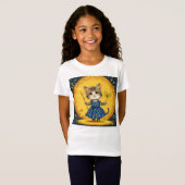 キュートなキャラクター猫 Tシャツ (正面フル)