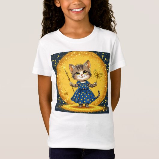 キュートなキャラクター猫 Tシャツ (正面)