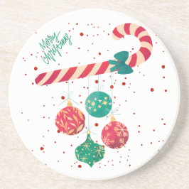 キュートなキャンディケインとクリスマスオーナメント ホリデー  コースター
