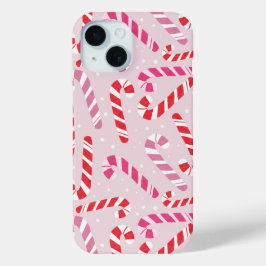 キュートなキャンディケインのスマホケース iPhone 15ケース