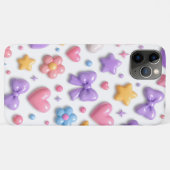 キュートなキャンディパステルアイコンのパターン Case-Mate iPhoneケース (裏面(横))