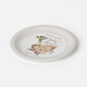 キュートなキリンぼほ乾燥した草赤ちゃんシャワー ペーパープレート (アングル)