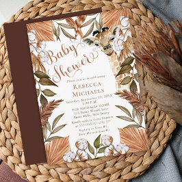 キュートなキリンぼほ乾燥した草赤ちゃんシャワー 招待状