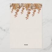 キュートなキリンぼほ乾燥した草赤ちゃんシャワー 箔招待状 (裏面)