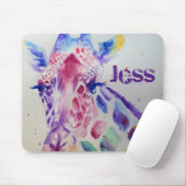キュートなキリン水絵画色のマウスマットフローラ マウスパッド (マウス)