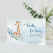 キュートなキリン青い花eucalyptusブックリクエスト エンクロージャーカード (スタンド正面)