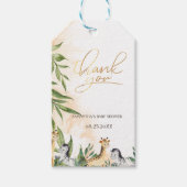 キュートなキリン、ゼブラ葉ーズ赤ちゃんシャワー ギフトタグ (正面)