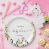 キュートなキリン、ゼブラ葉ーズ赤ちゃんシャワー ペーパープレート (パーティー)