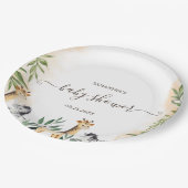 キュートなキリン、ゼブラ葉ーズ赤ちゃんシャワー ペーパープレート (アングル)