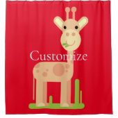 キュートなキリンMunching Thunder_Cove シャワーカーテン (正面)