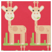 キュートなキリンMunching Thunder_Cove ファブリック (クローズアップ)