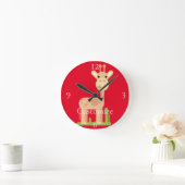 キュートなキリンMunching Thunder_Cove ラウンド壁時計 (ホーム)