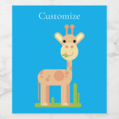 キュートなキリンMunching Thunder_Cove ワインラベル (シングルラベル)