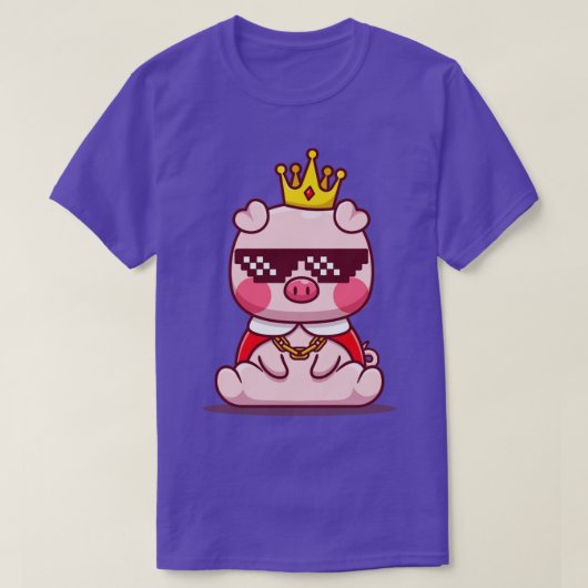 キュートなキングピグ眼鏡 Tシャツ (デザイン正面)