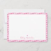 キュートなギンガムパターンピンクに注目かわいらしありがとう サンキューカード (正面)