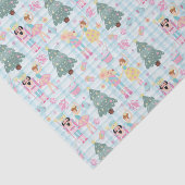 キュートなギンガムピンクのクリスマスナツクラッカーバレリーナ 薄葉紙 (詳細)