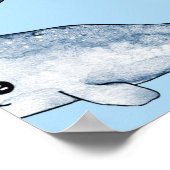 キュートなクジラと星のシームレスパターン。水 ポスター (角)