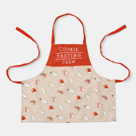 キュートなクッキーテイスティングクルーのクリスマスパターン エプロン