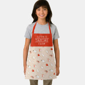 キュートなクッキーテイスティングクルーのクリスマスパターン エプロン (インサイチュ)