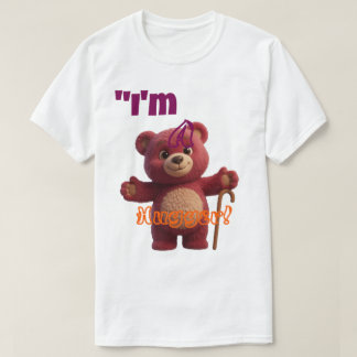 キュートなクマと絵文字のハグTシャツ | 私をハグしてね Tシャツ