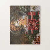 キュートなクマのスノーグローブ ジグソーパズル (縦)