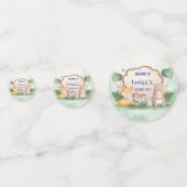 キュートなクマのリス熱帯ジャングルバースデーパーティー コンフェッティ (正面)