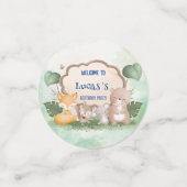 キュートなクマのリス熱帯ジャングルバースデーパーティー コンフェッティ (スモール正面)