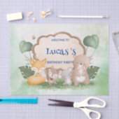 キュートなクマのリス熱帯ジャングルバースデーパーティー 薄葉紙 (クラフト)