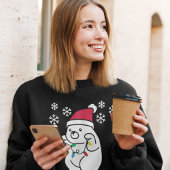 キュートなクマの雪の結晶のライト、クリスマスパーソナライズされた。 スウェットシャツ