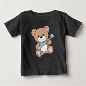 キュートなクマ保持歯ブラシティー ベビーTシャツ (正面)