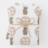 キュートなクマ熱い気球モノグラム男女兼用 ラッピングペーパーシート (インサイチュ)