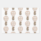 キュートなクマ熱い気球モノグラム男女兼用 ラッピングペーパーシート (正面)