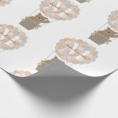 キュートなクマ熱い気球モノグラム男女兼用 ラッピングペーパー (角)