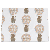 キュートなクマ熱い気球モノグラム男女兼用 ラージペーパーバッグ (正面)