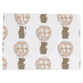 キュートなクマ熱い気球モノグラム男女兼用 ラージペーパーバッグ (裏面)