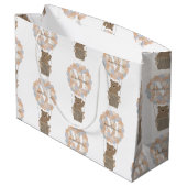 キュートなクマ熱い気球モノグラム男女兼用 ラージペーパーバッグ (裏面アングル)