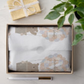 キュートなクマ熱い気球モノグラム男女兼用 薄葉紙 (ギフト)