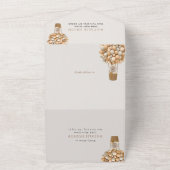 キュートなクマ,ベージュのバルーン,第1誕生日 オールインワン招待状 (外側)