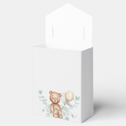 キュートなクマeucalyptusスクリプトバルーン赤ちゃんシャワー フェイバーボックス (オープン)