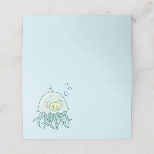 キュートなクラゲのベビーシャワーかわいい プレイスカード (外部開封)
