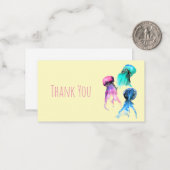 キュートなクラゲトリオ水彩画 ノートカード (正面/裏面インサイチュ)