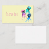 キュートなクラゲトリオ水彩画 ノートカード (正面/裏面)