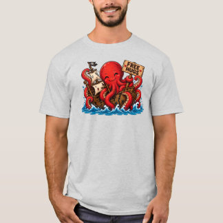 キュートなクラーケン!ハグを無料でくれるDNDシー・モンスター Tシャツ