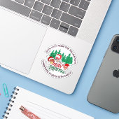 キュートなクリスチャン メリークリスマス きのこ シール (ノートパソコンとiPhone)